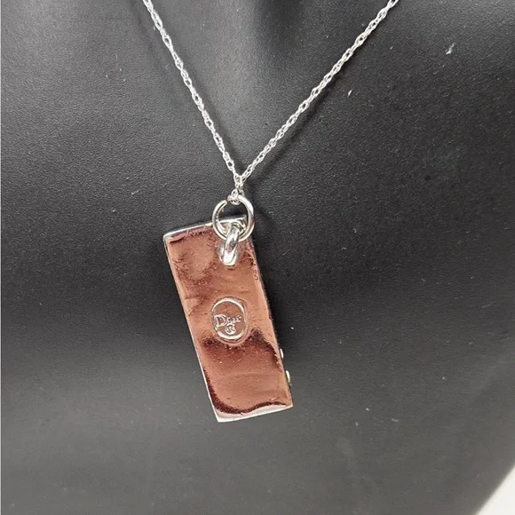 Dior Blue and Silver Patterned Necklace - Picture 2 of 4